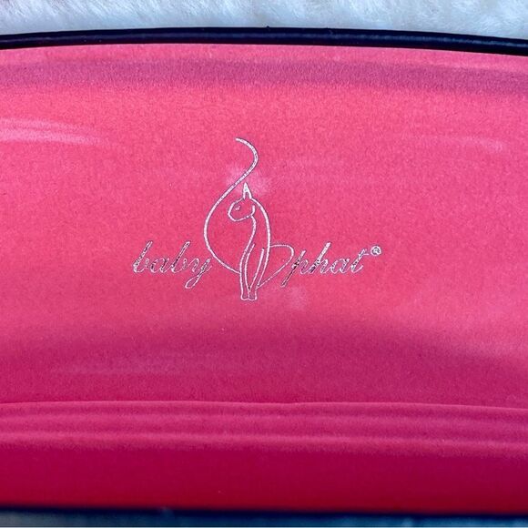 Baby Phat Hard Shell Eye Glass Case Hinged Black and Pink - Picture 4 of 4